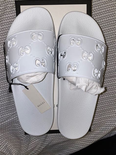 gucci slides white|gucci slides white cheap.